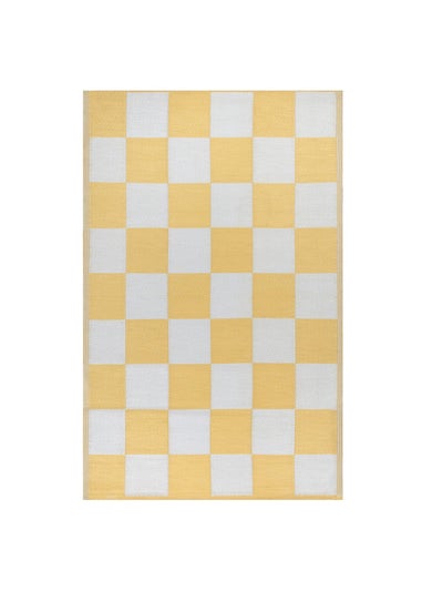 furn. Yellow Checkerboard Outdoor Rug