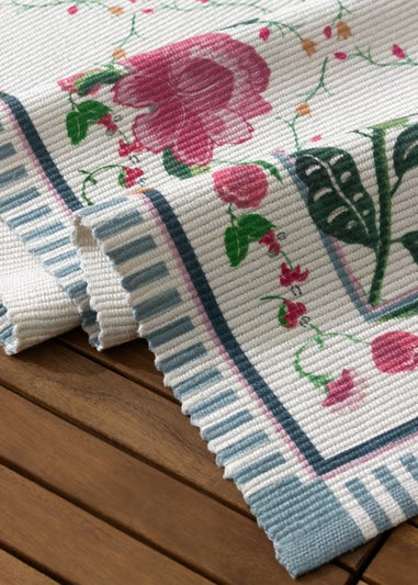 Wylder Nature Red Claudia Floral Printed Indoor/Outdoor Rug