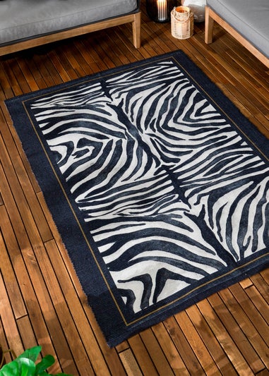 Paoletti Leopardis Zebra Printed Indoor/Outdoor Rug