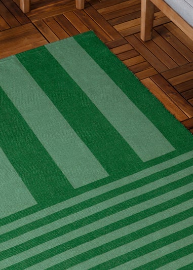 furn. Green Deck Stripe Printed Indoor/Outdoor Rug