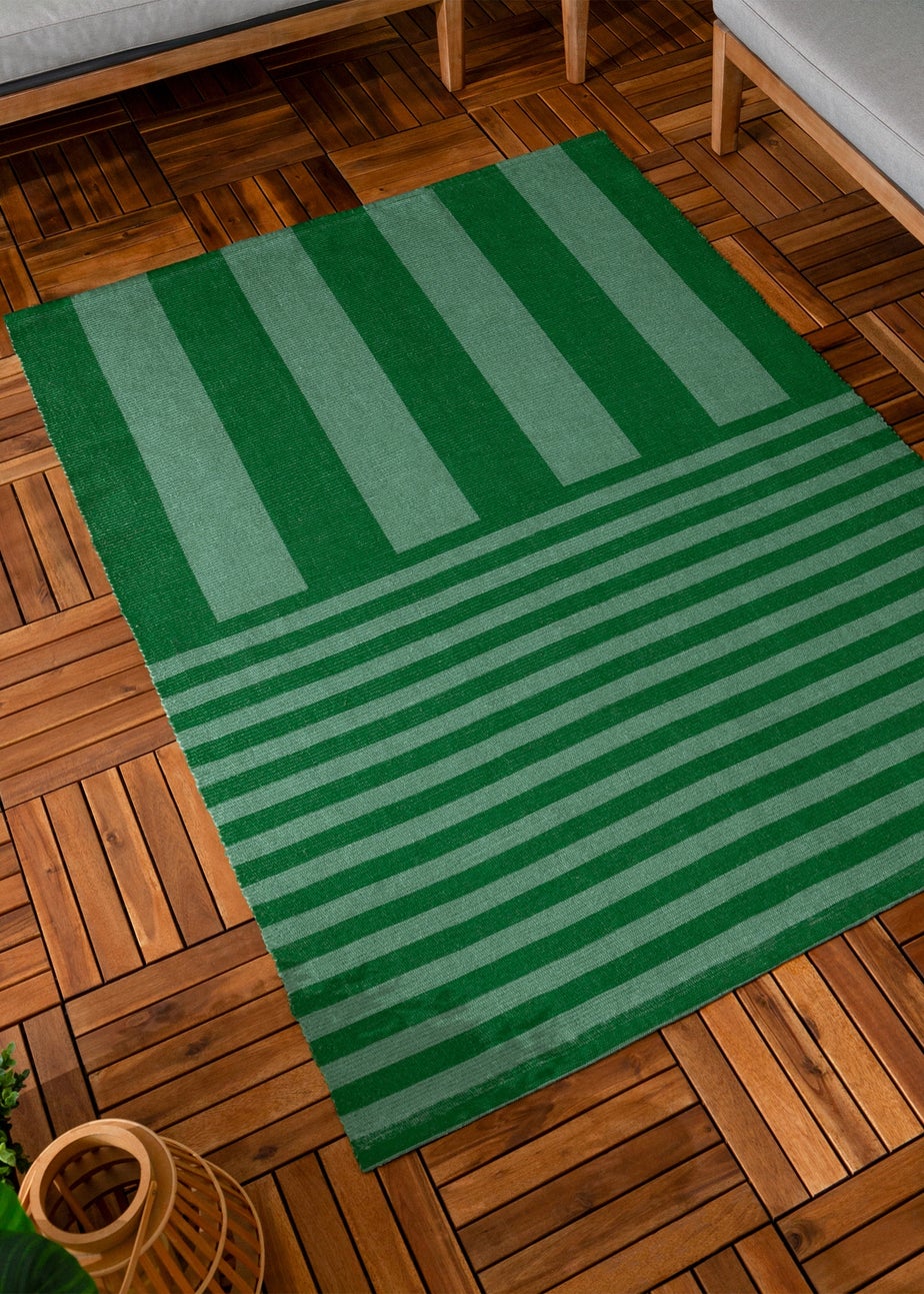 furn. Green Deck Stripe Printed Indoor/Outdoor Rug