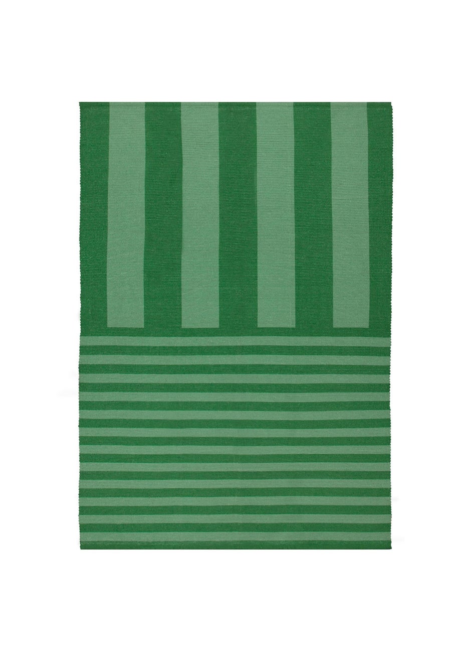 furn. Green Deck Stripe Printed Indoor/Outdoor Rug
