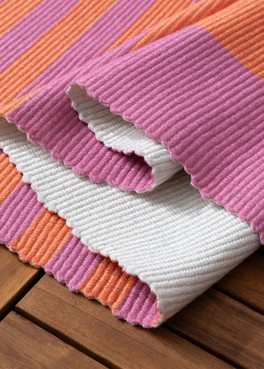 furn. Pink Deck Stripe Printed Indoor/Outdoor Rug
