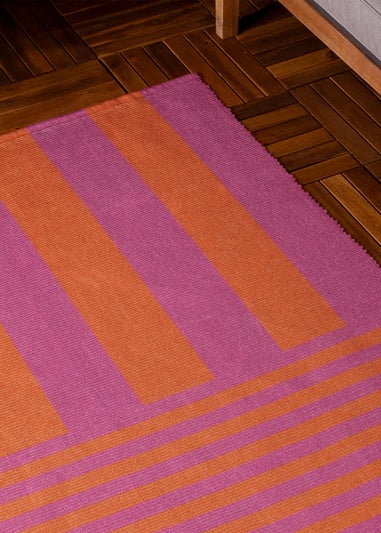 furn. Pink Deck Stripe Printed Indoor/Outdoor Rug