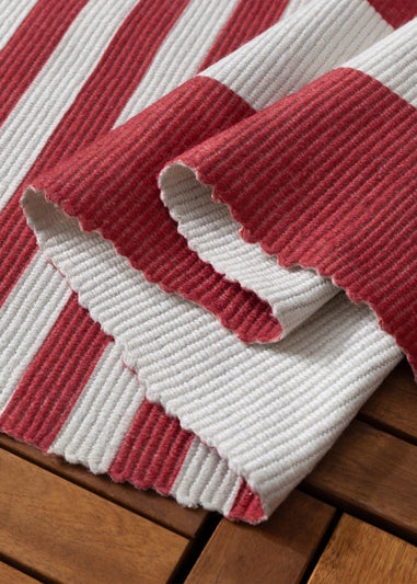 furn. Red Deck Stripe Printed Indoor/Outdoor Rug