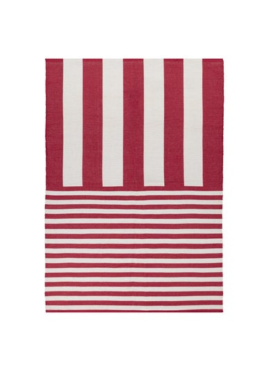 furn. Red Deck Stripe Printed Indoor/Outdoor Rug