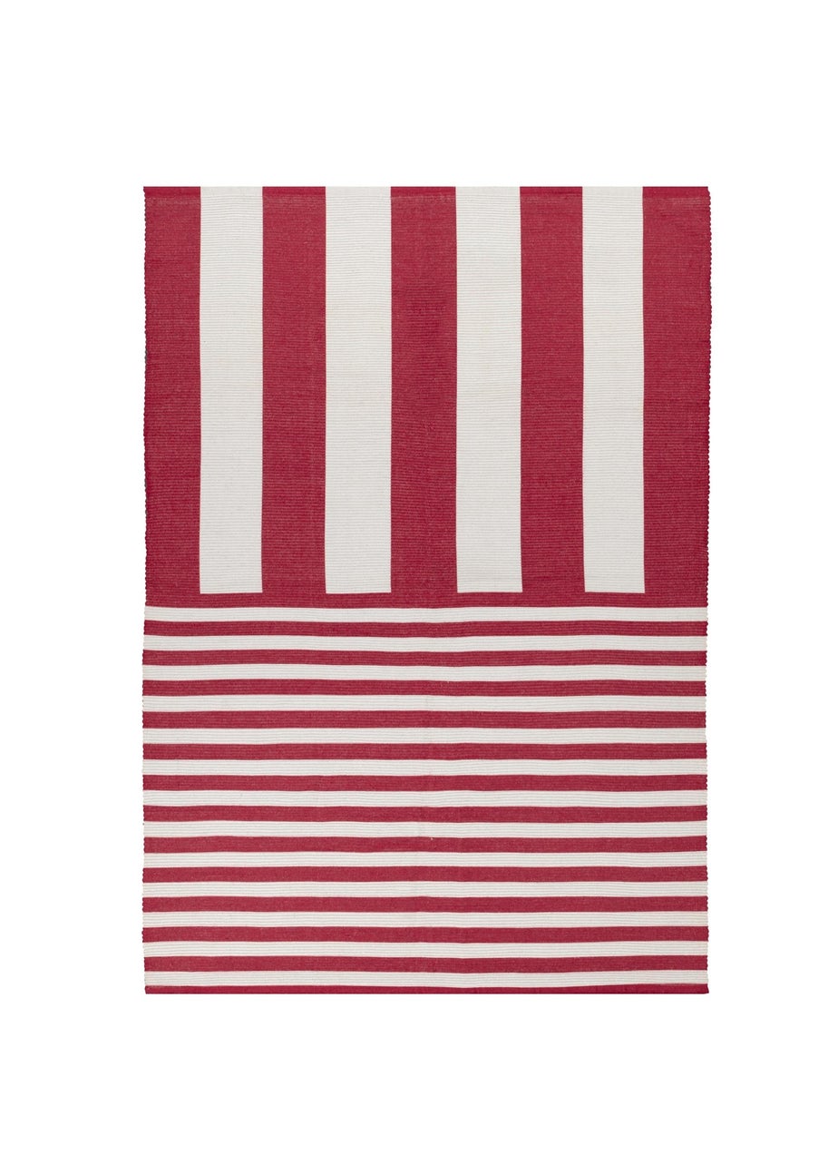 furn. Red Deck Stripe Printed Indoor/Outdoor Rug