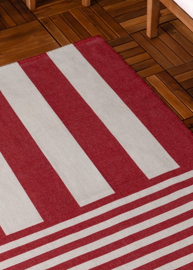 furn. Red Deck Stripe Printed Indoor/Outdoor Rug