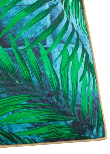 Paoletti Dark Blue Majorelle Palm Outdoor Outdoor Cushion