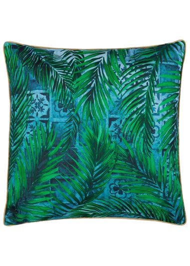 Paoletti Dark Blue Majorelle Palm Outdoor Outdoor Cushion