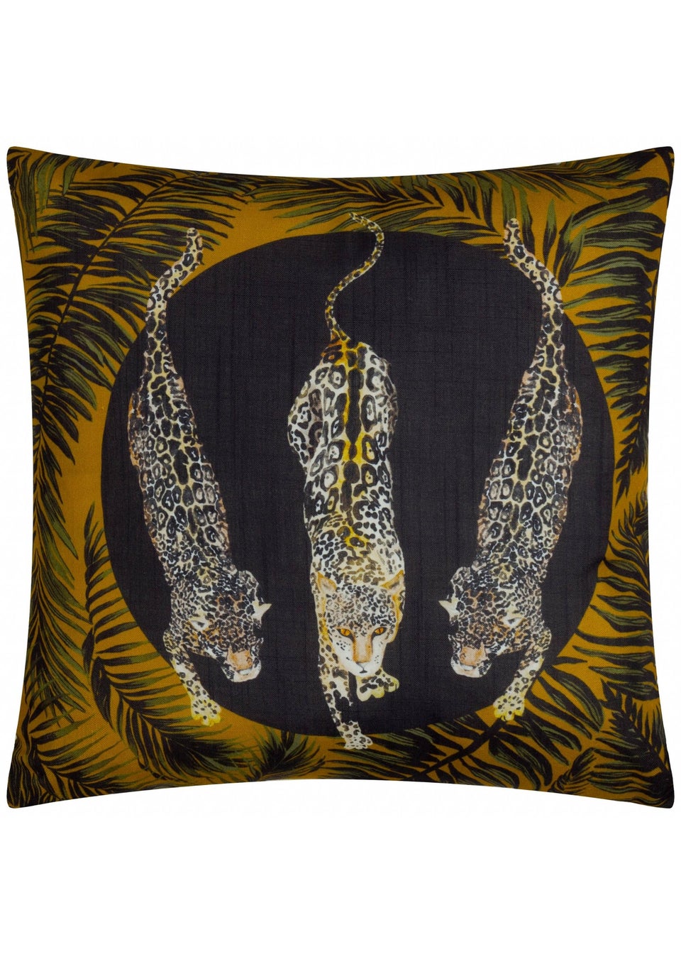 Paoletti Black/Gold Leopardis Trio Printed Outdoor Outdoor Cushion