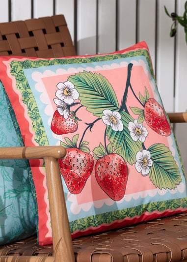 furn. Anemone Strawberries Printed Outdoor Outdoor Cushion