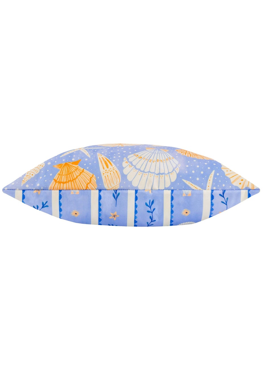 furn. Blue Sea Shells Printed Outdoor Cushion