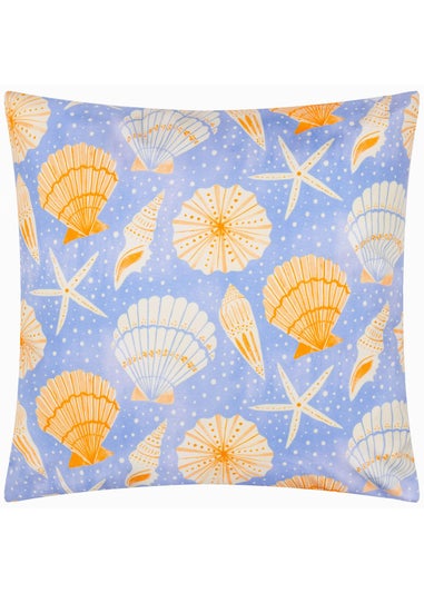 furn. Blue Sea Shells Printed Outdoor Cushion