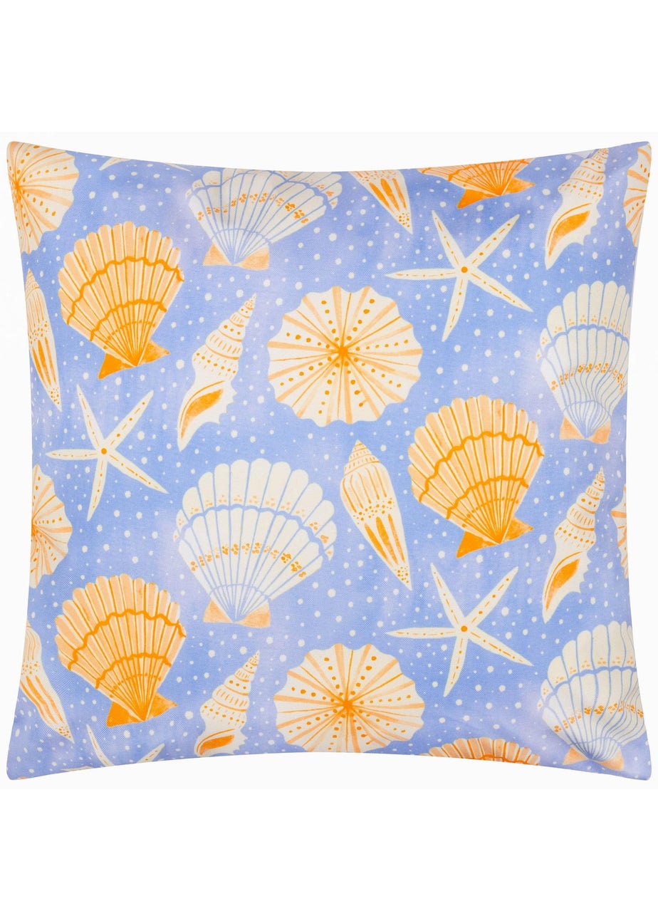 furn. Blue Sea Shells Printed Outdoor Cushion