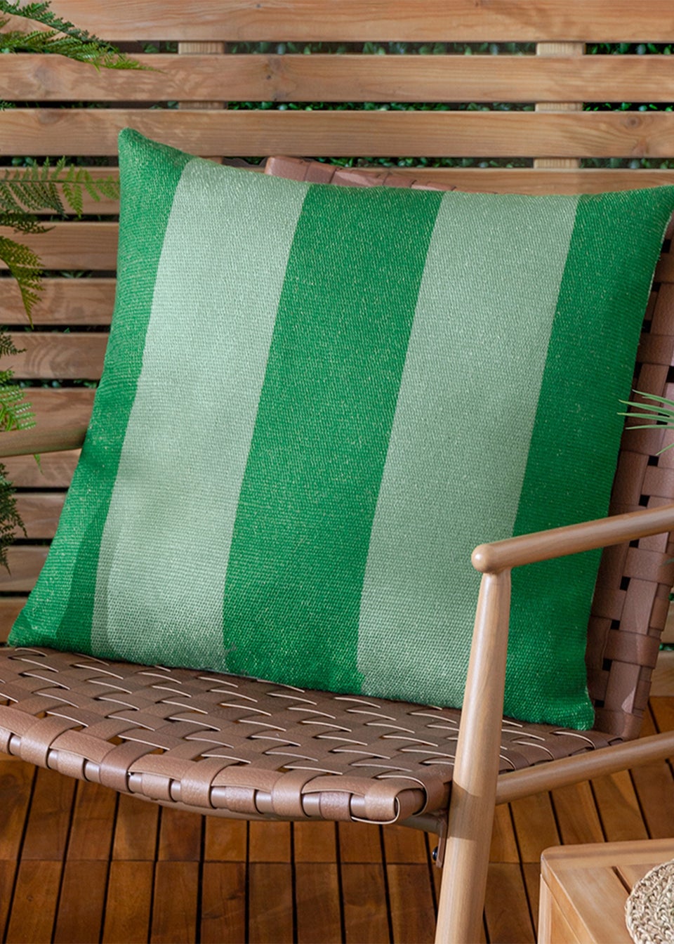 furn. Green Deck Stripe  Woven Outdoor Outdoor Cushion