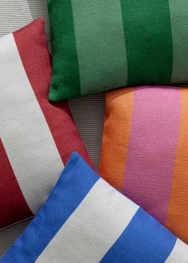 furn. Orange Deck Stripe  Woven Outdoor Outdoor Cushion