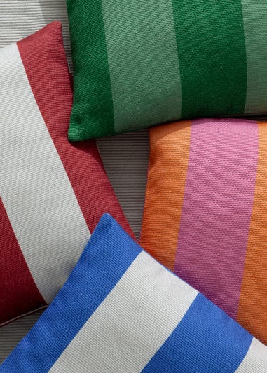 furn. Red Deck Stripe  Woven Outdoor Outdoor Cushion