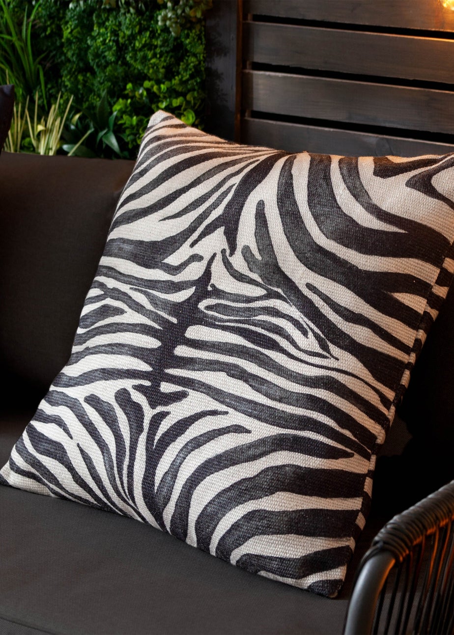 Paoletti Leopardis Zebra Woven Outdoor Cushion