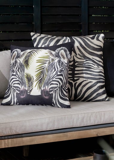 Paoletti Leopardis Zebra Woven Outdoor Cushion