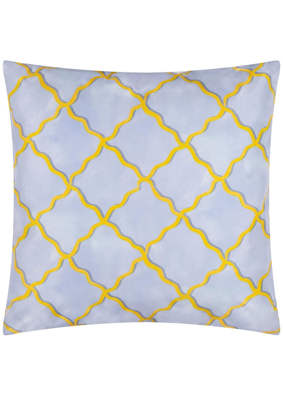 Wylder Citrus Blue Trellis Printed Outdoor Outdoor Cushion