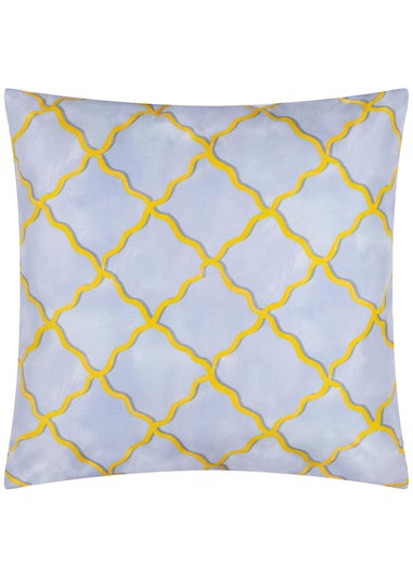 Wylder Citrus Blue Trellis Printed Outdoor Outdoor Cushion