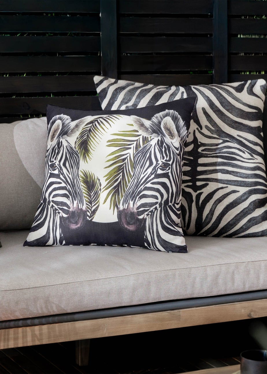 Paoletti Leopardis Zebra Woven Outdoor Cushion