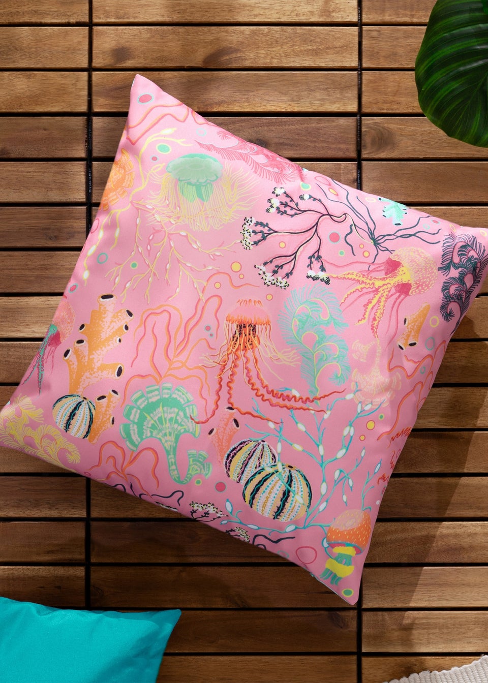 furn. Pink Reef Printed Outdoor Outdoor Cushion