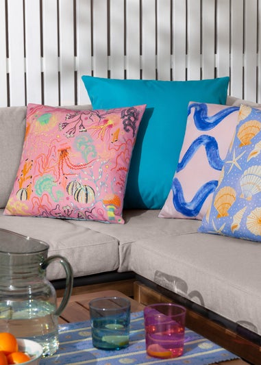 furn. Pink Reef Printed Outdoor Outdoor Cushion