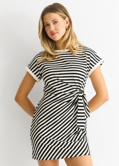 Gini London Black Stretch Stripe Mini Dress