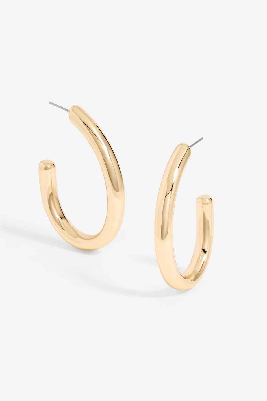 Mood Gold Polished Simple Large Hoop Earrings