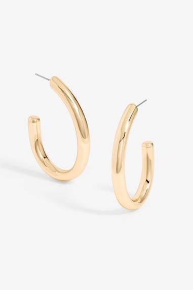 Mood Gold Polished Simple Large Hoop Earrings