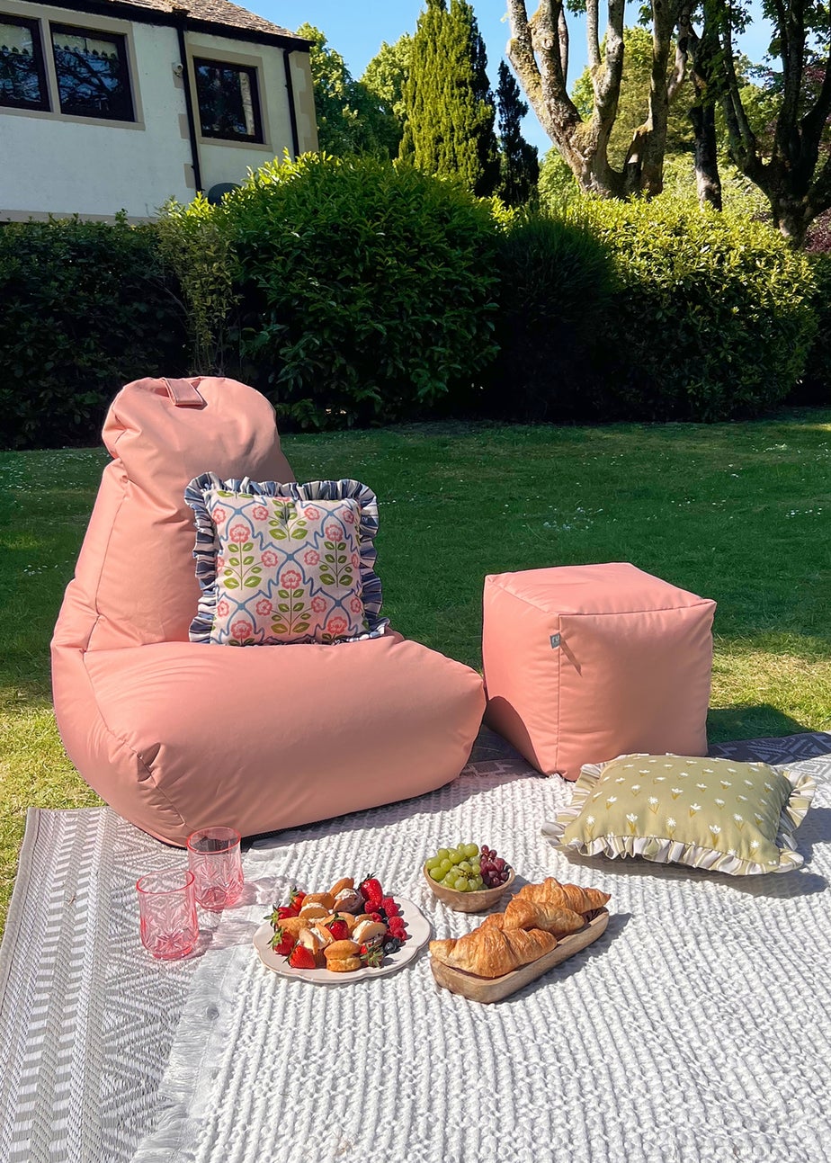 rucomfy Indoor/Outdoor Lounge Chair Dusky Pink Beanbag