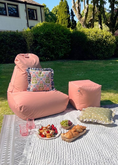 rucomfy Indoor/Outdoor Lounge Chair Dusky Pink Beanbag