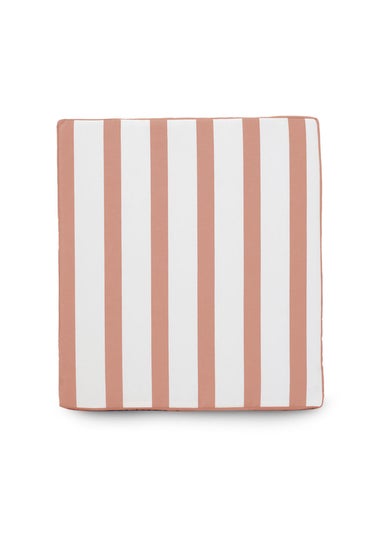 rucomfy Indoor/Outdoor Striped Single Bench Dusky Pink Seatpad
