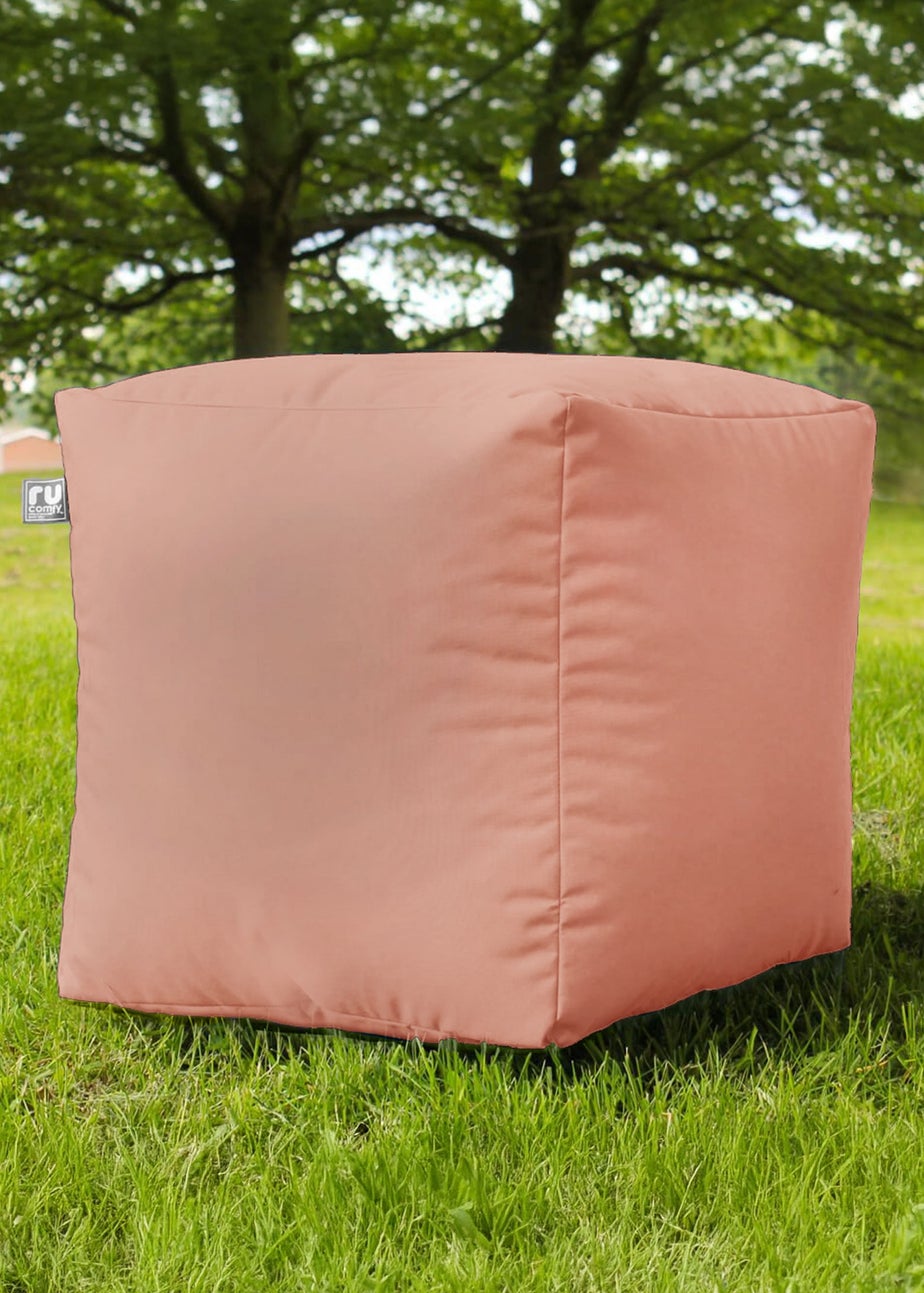 rucomfy Indoor/Outdoor Cube Dusky Pink Beanbag