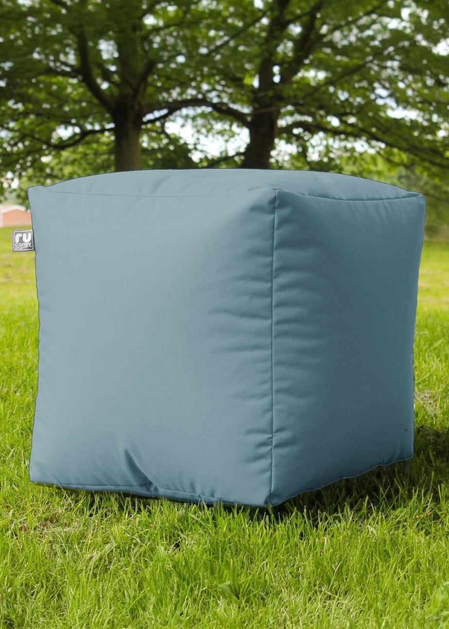 rucomfy Indoor/Outdoor Cube Seafoam Blue Beanbag
