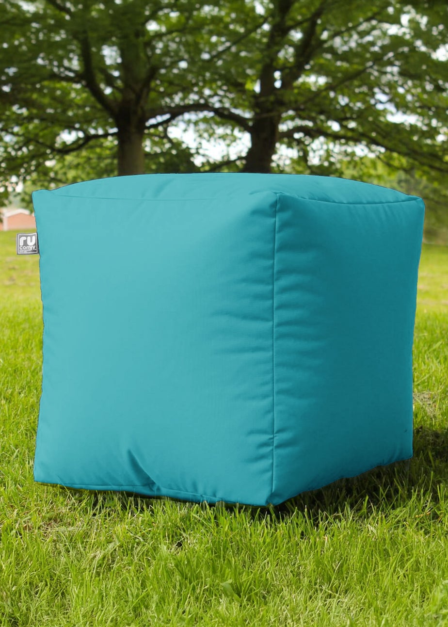 rucomfy Indoor/Outdoor Cube Turquoise Beanbag