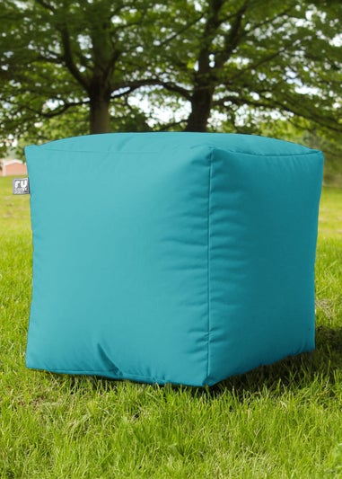 rucomfy Indoor/Outdoor Cube Turquoise Beanbag