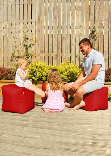 rucomfy Indoor/Outdoor Cube Red Beanbag