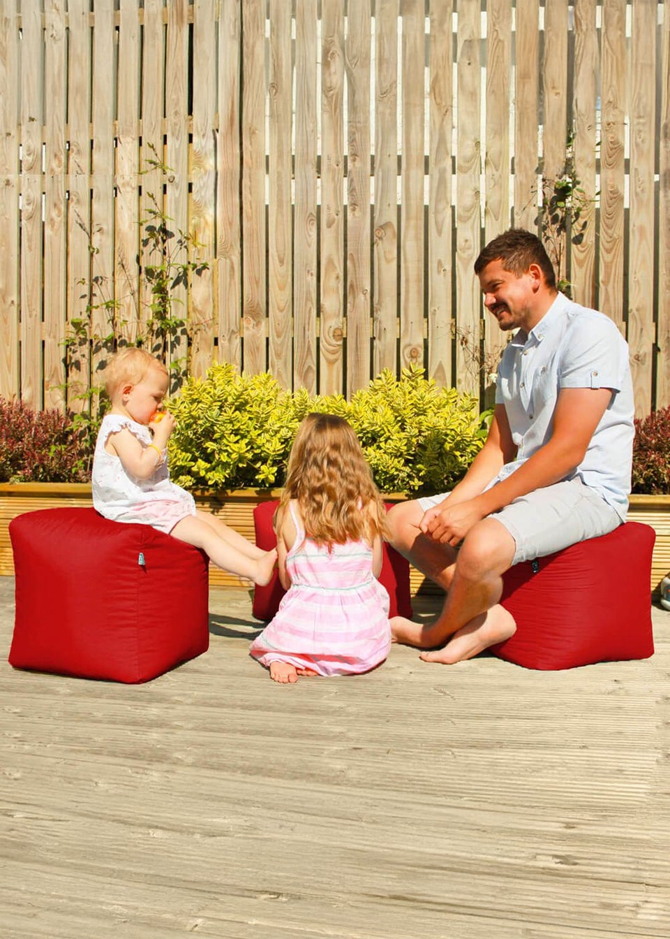 rucomfy Indoor/Outdoor Cube Red Beanbag