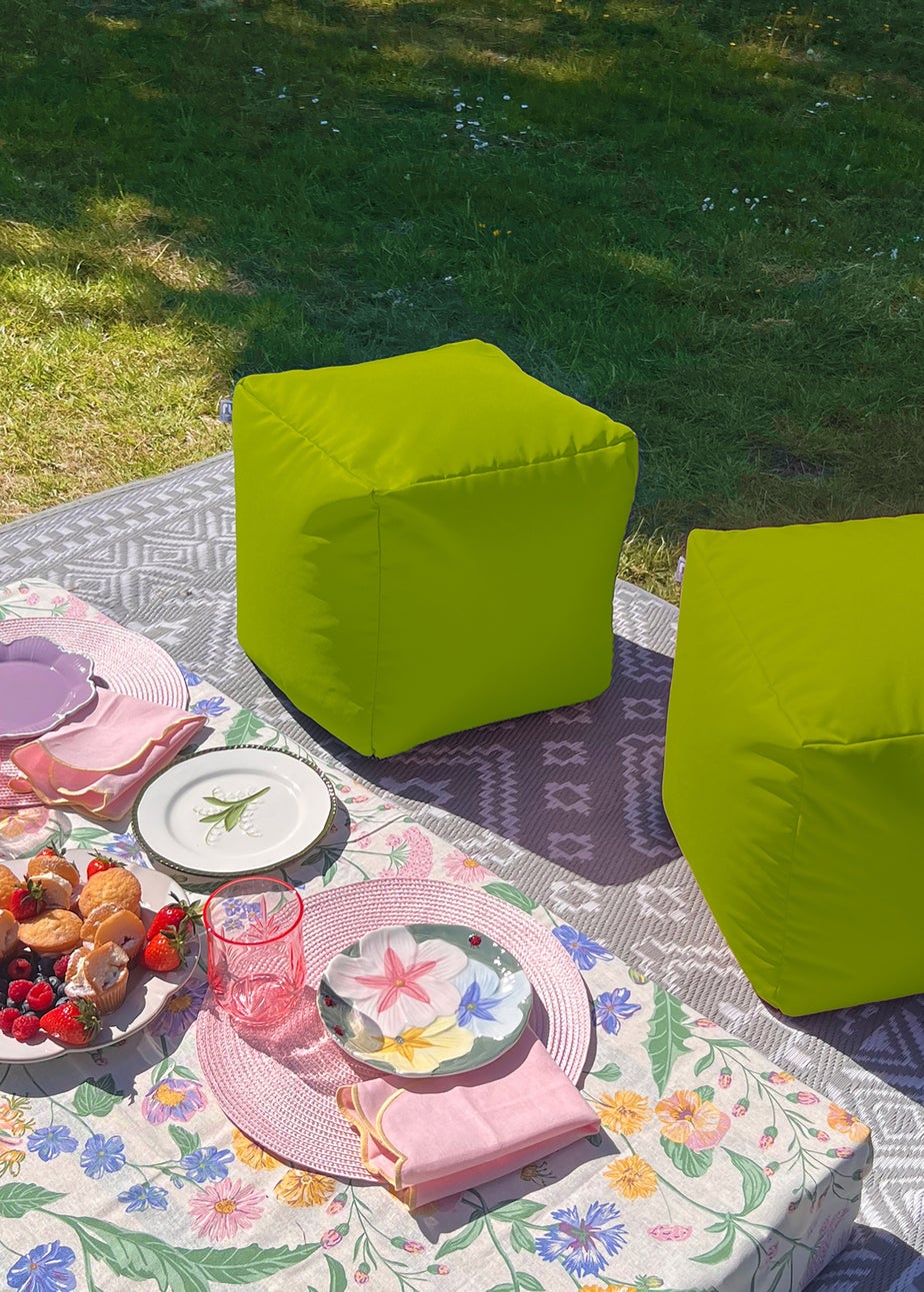 rucomfy Indoor/Outdoor Cube Olive Green Beanbag