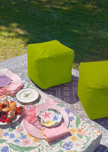 rucomfy Indoor/Outdoor Cube Olive Green Beanbag