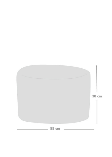 rucomfy Printed Striped Dusky Pink Frilled Pouffe