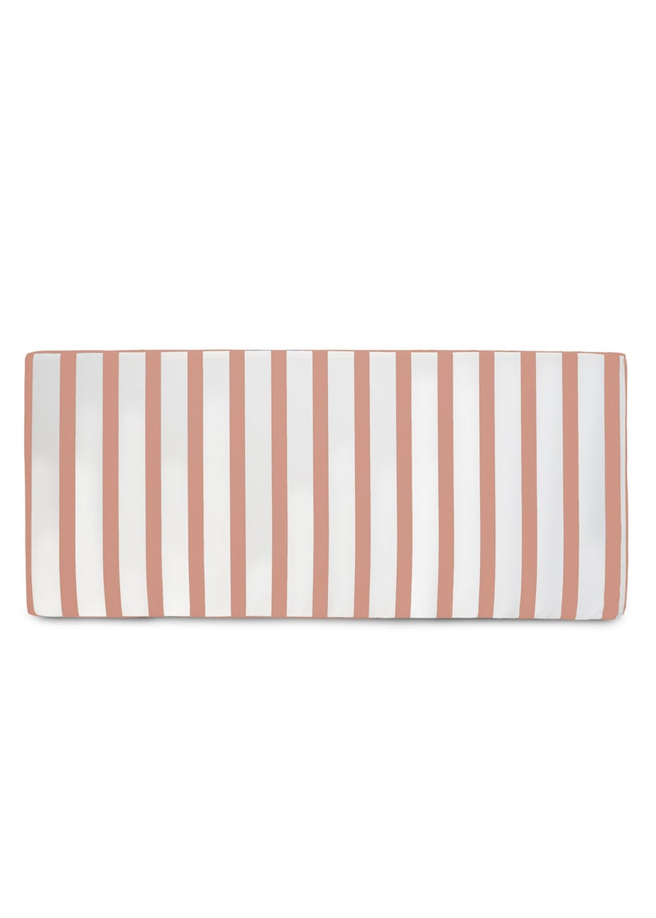 rucomfy Indoor/Outdoor Striped Double Bench Dusky Pink Seatpad