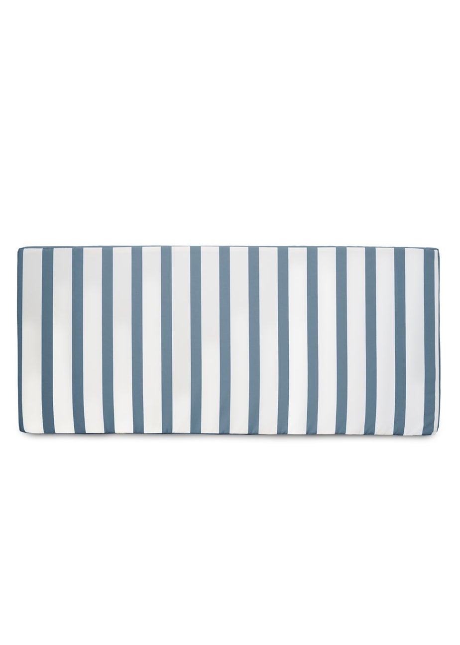 rucomfy Indoor/Outdoor Striped Double Bench Seafoam Blue Seatpad