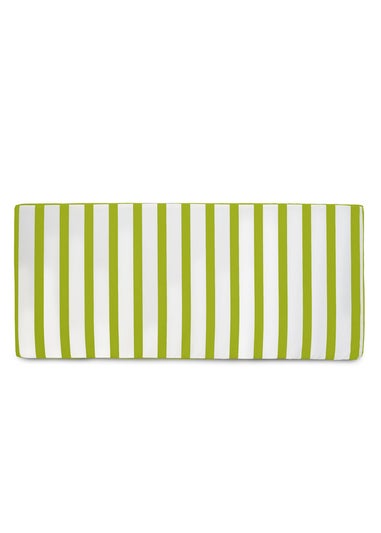 rucomfy Indoor/Outdoor Striped Double Bench Olive Green Seatpad