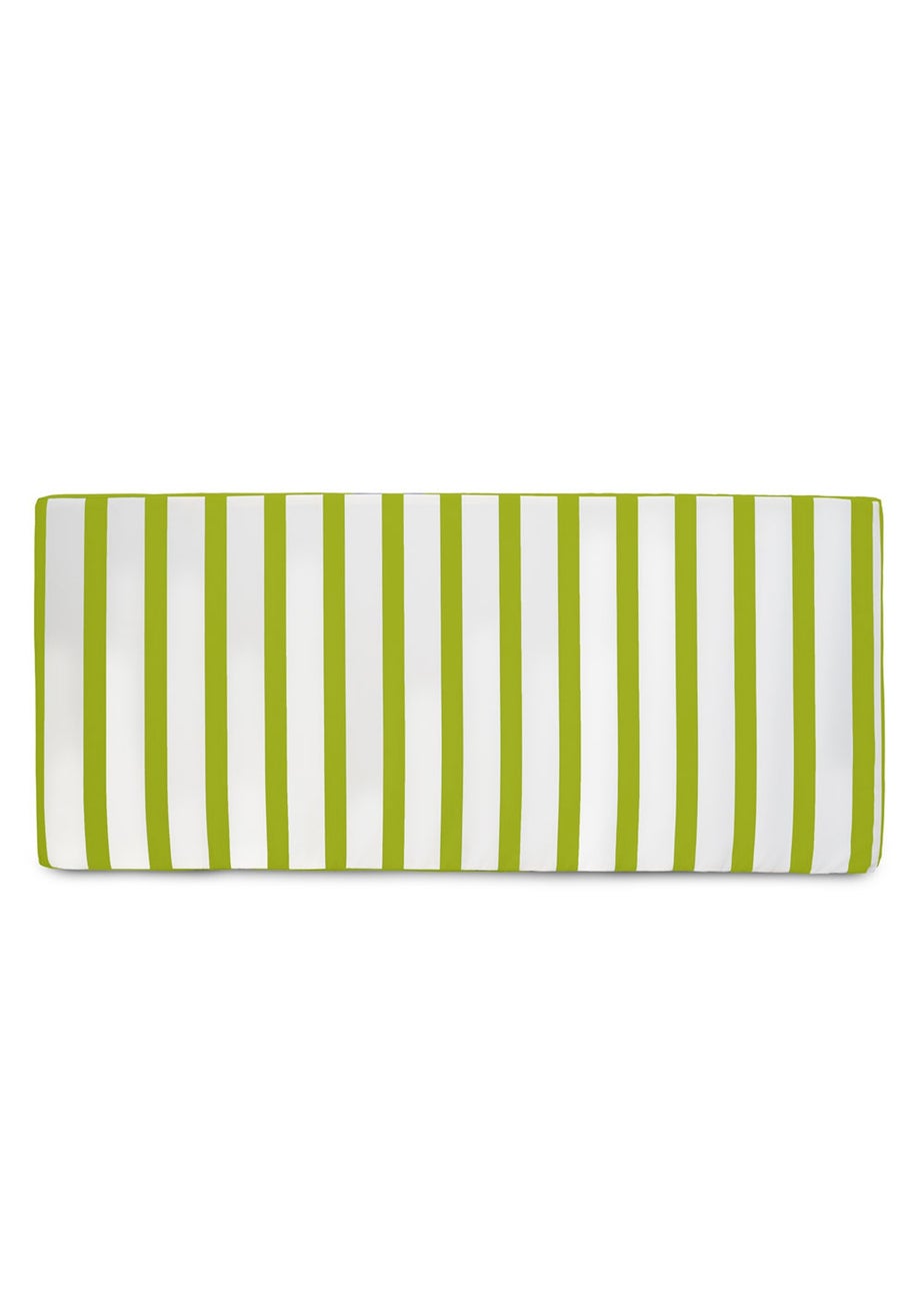 rucomfy Indoor/Outdoor Striped Double Bench Olive Green Seatpad