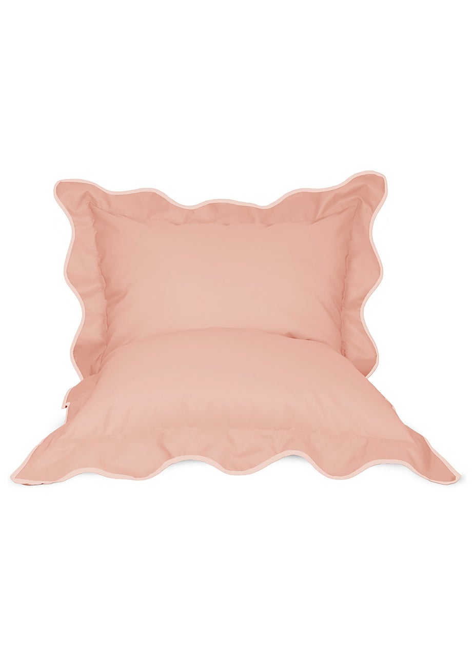 rucomfy Indoor/Outdoor Giant Scalloped Squashy Squarbie Dusky Pink Beanbag