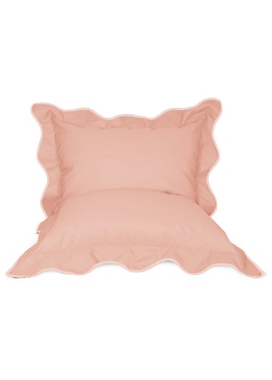 rucomfy Indoor/Outdoor Giant Scalloped Squashy Squarbie Dusky Pink Beanbag